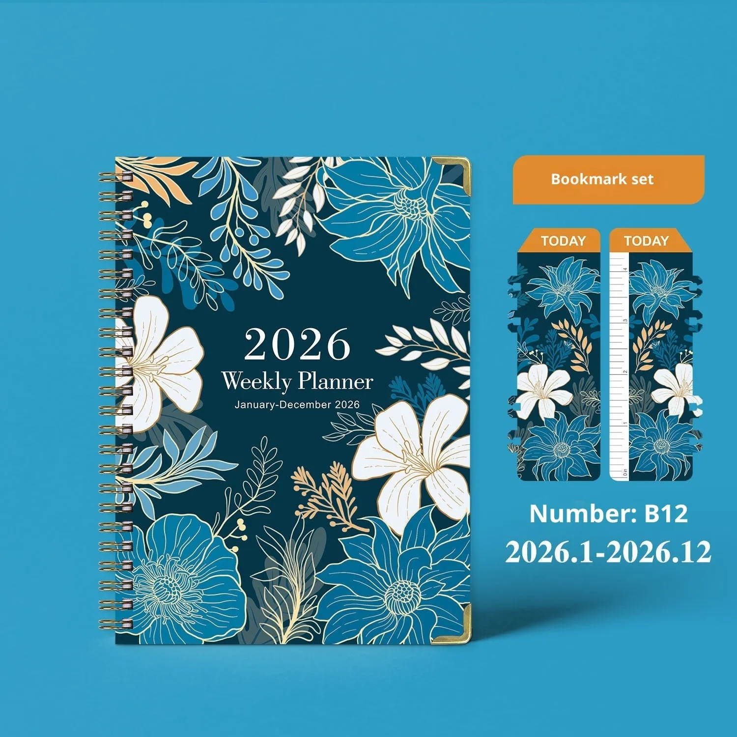 2026 A5 coil diary with paper cover and coil binding, eight colours available