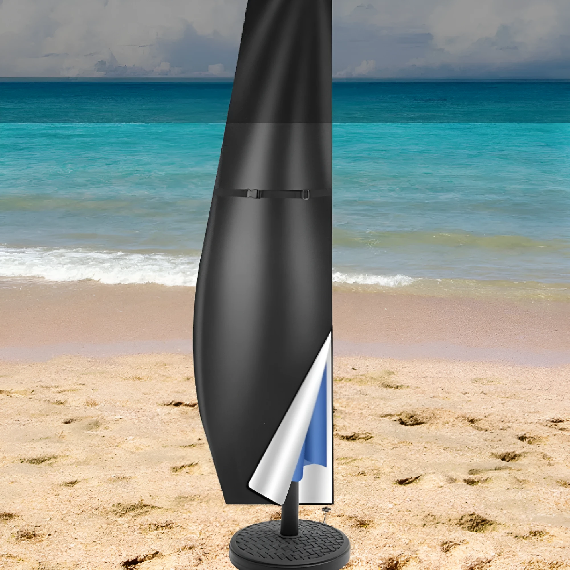 Waterproof Oxford cloth umbrella cover for outdoor offset banana umbrellas in black or grey colour