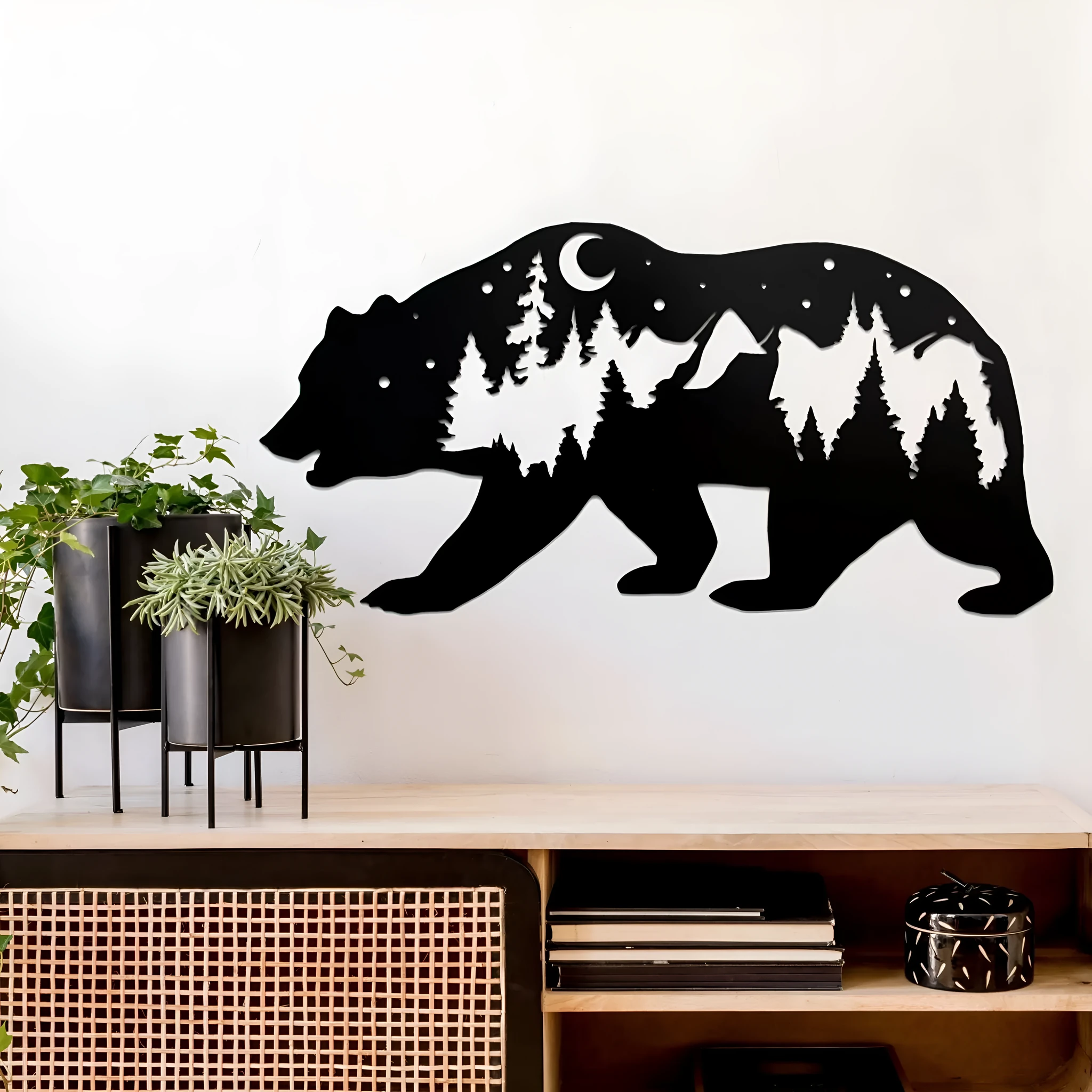 Modern simplicity iron metal animal letter lotus wall decoration in multiple sizes