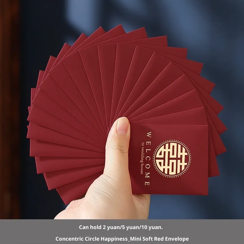 Assorted mini red packets for wedding lucky money in Chinese style paper design with seal closure