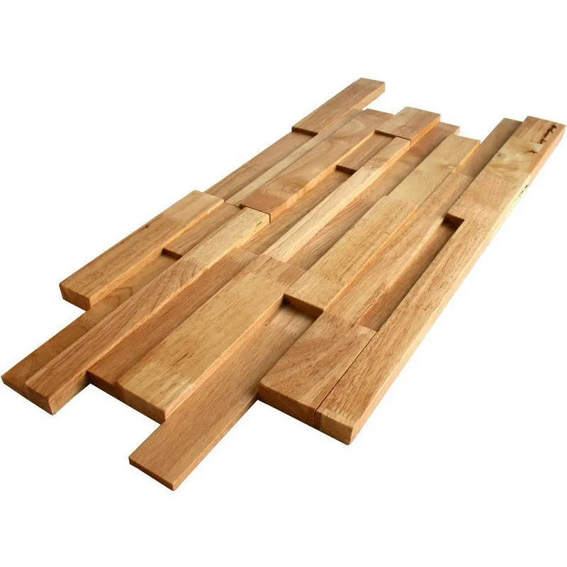 Retro 3D solid wood mosaic patch wall sticker in square 300x300mm size for stereo background decor