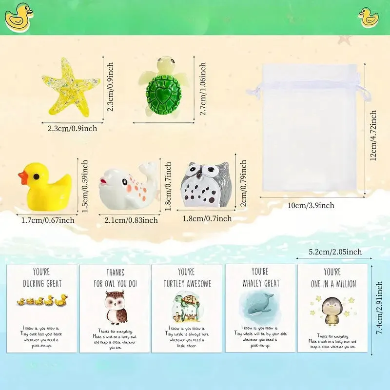 Set of resin memo cards with inspirational pun text, shown in various pack size options.