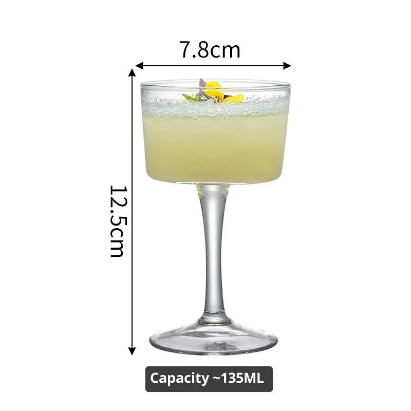 Crystal hand carved martini cup with dragon motif in Japanese retro style