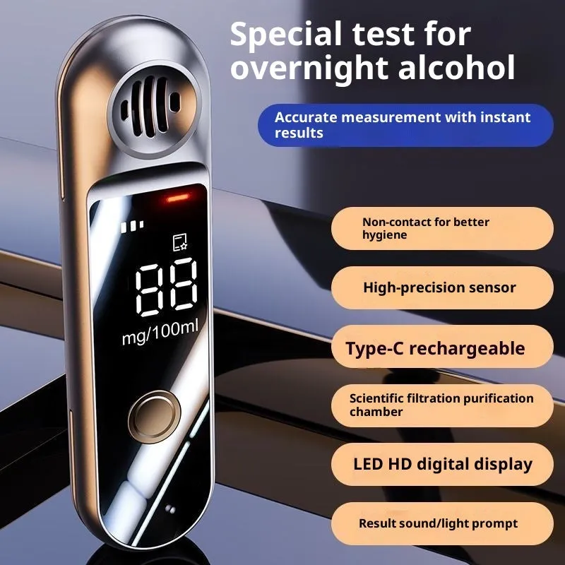 Xiaojiu 1100 alcohol tester breathalyser with Type-C charging port and display