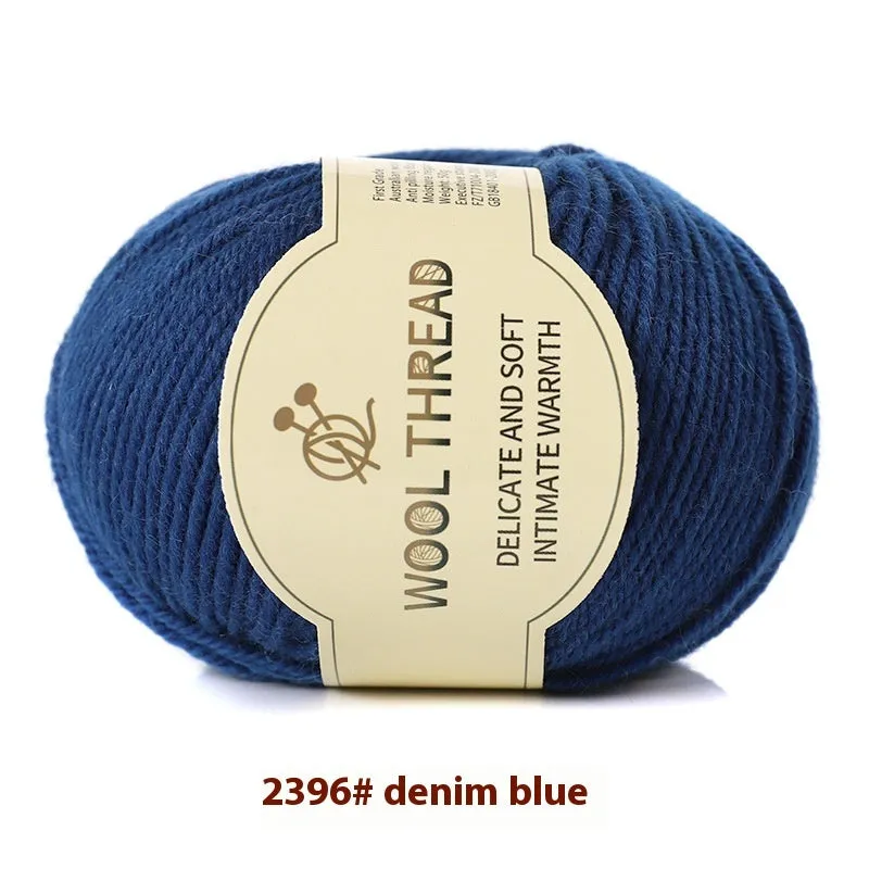 One skein of fine hand knitting wool thread in a choice of colours, shown next to UK size 10 knitting needles.