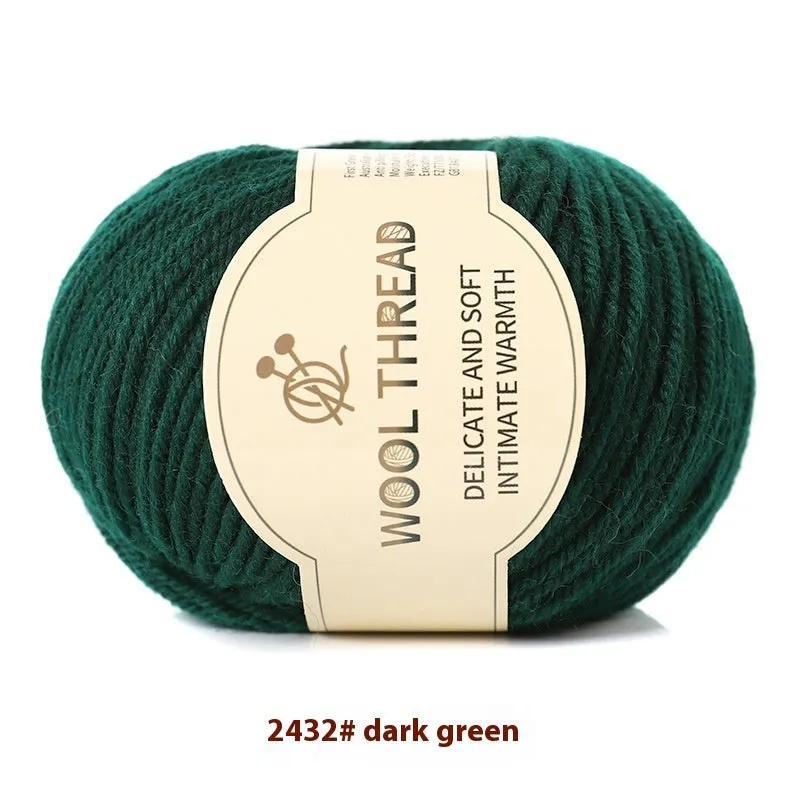 One skein of fine hand knitting wool thread in a choice of colours, shown next to UK size 10 knitting needles.