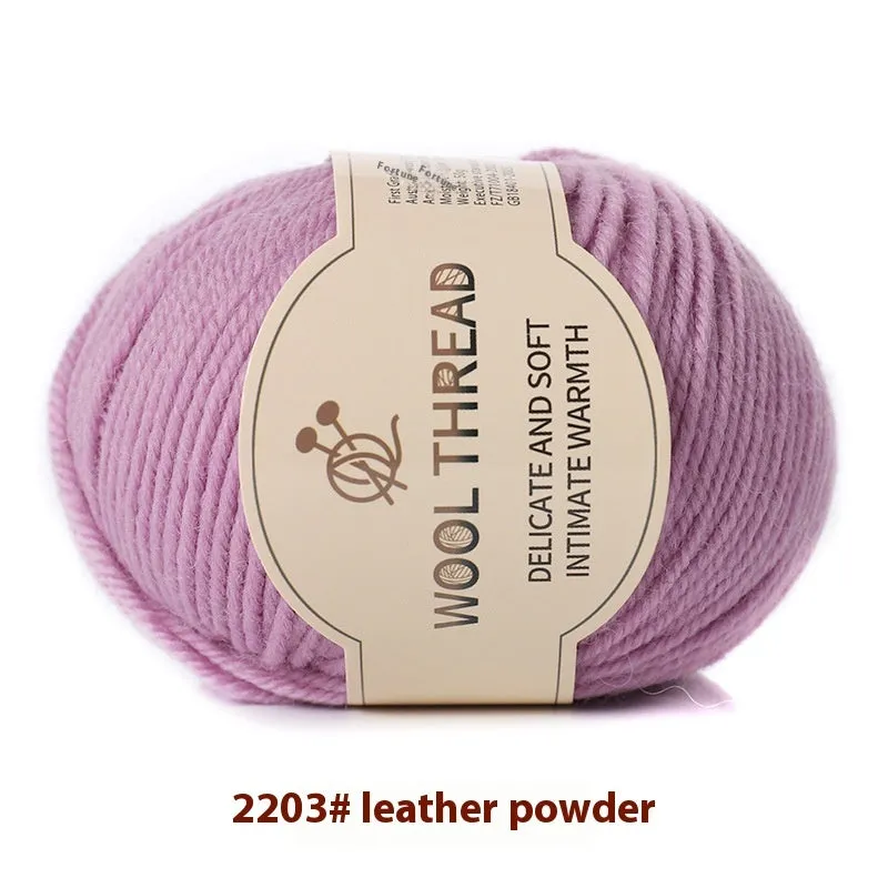 One skein of fine hand knitting wool thread in a choice of colours, shown next to UK size 10 knitting needles.