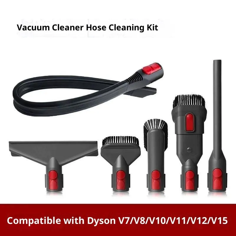 Dust removal brush converter set for vacuum cleaners with storage clip
