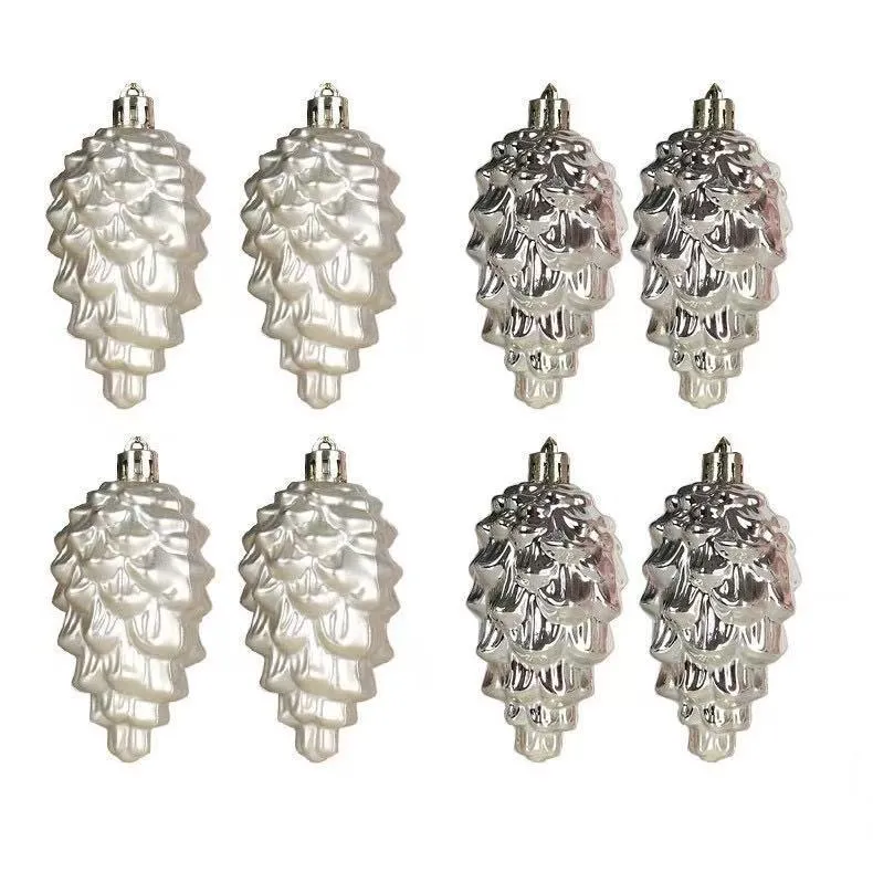 Plastic Christmas hat tree pendant in champagne gold, 7cm size, with loop for hanging