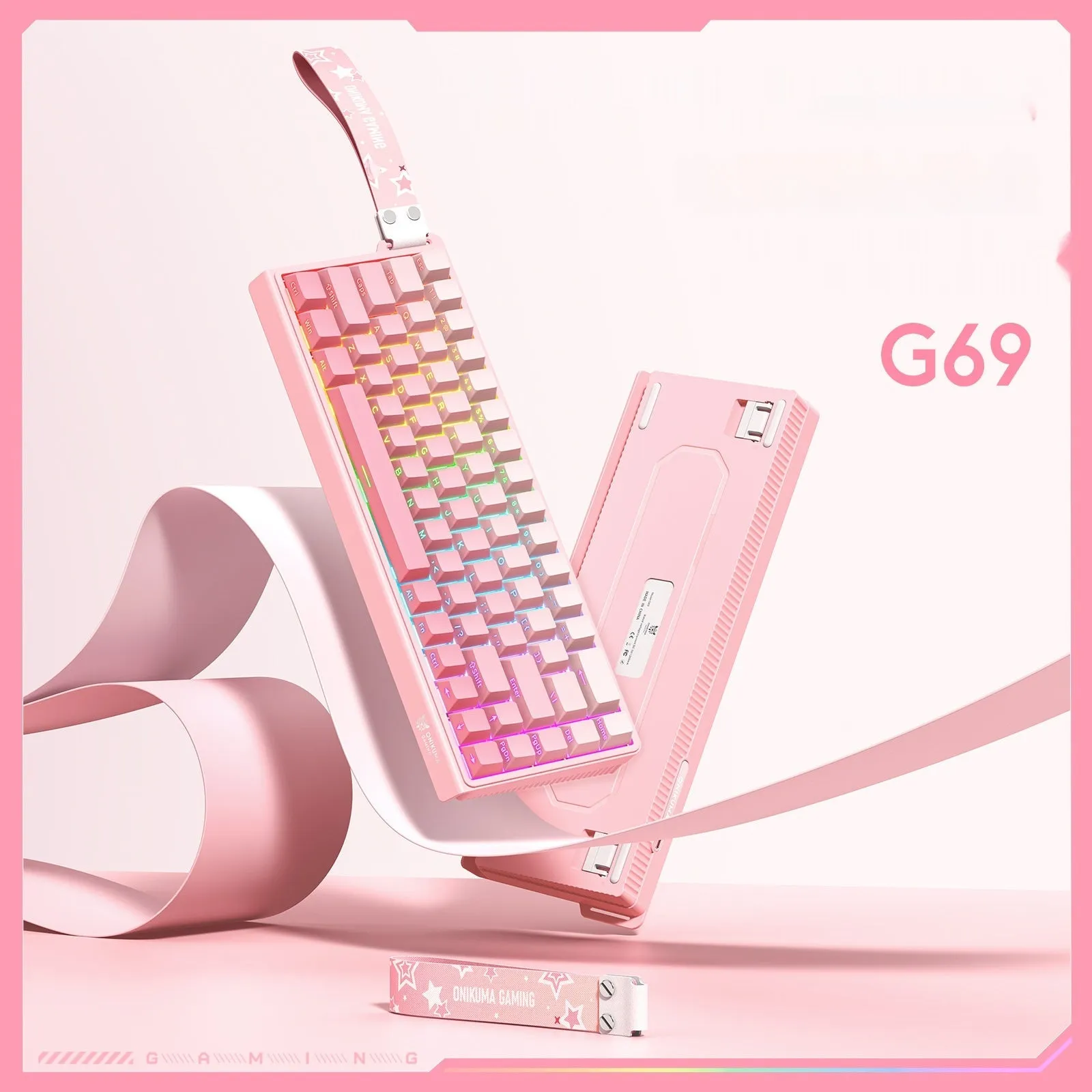 ONIKUMA G69 wired mechanical magnetic axis gaming keyboard, 87-key, black, RGB backlight, ABS body