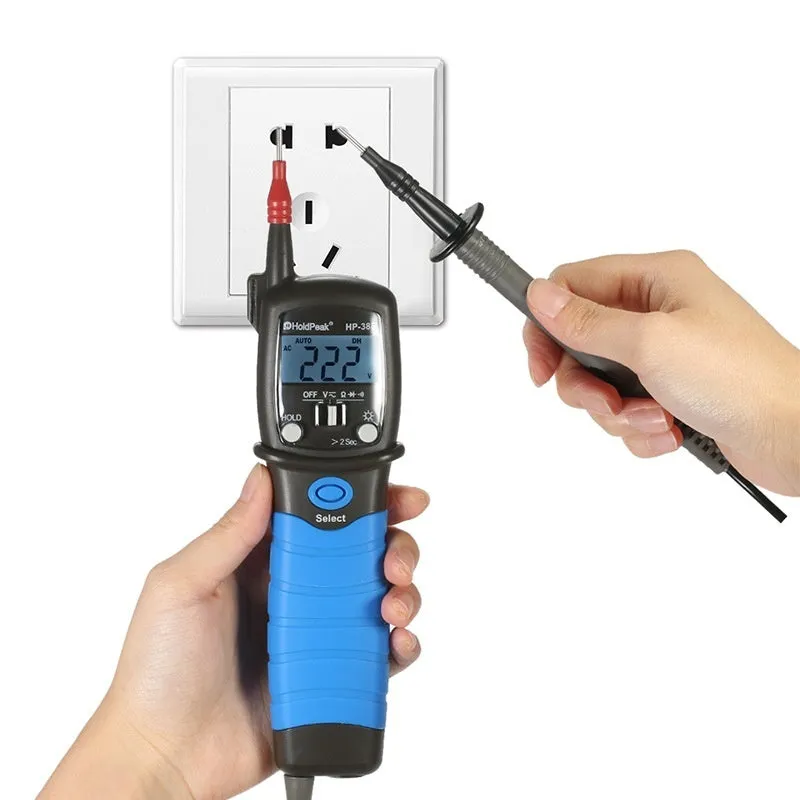 Huapu HP-38B digital pen multimeter with 600V range, plastic casing, and digital display