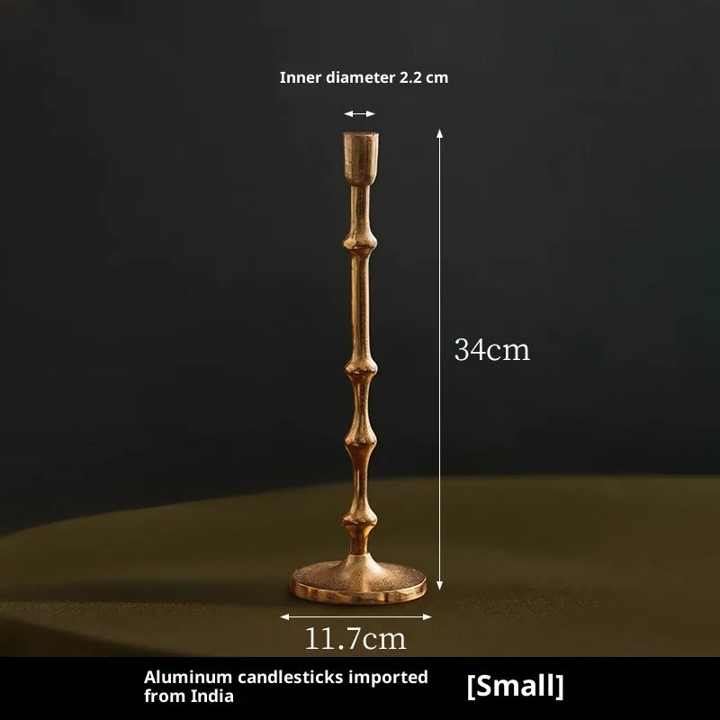 Handmade aluminium candlestick decoration for dining table candlelight dinner, three sizes available