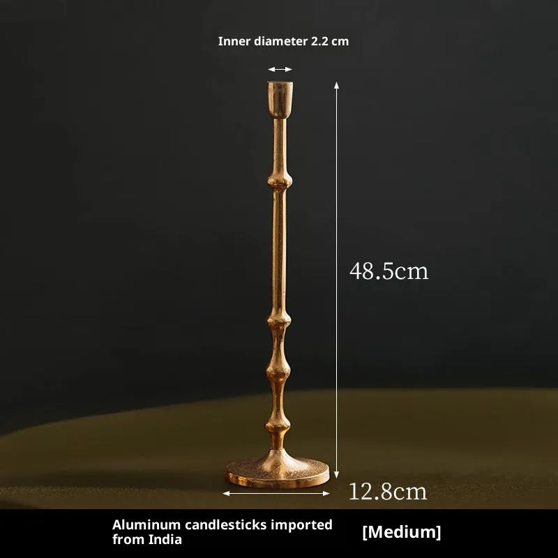 Handmade aluminium candlestick decoration for dining table candlelight dinner, three sizes available