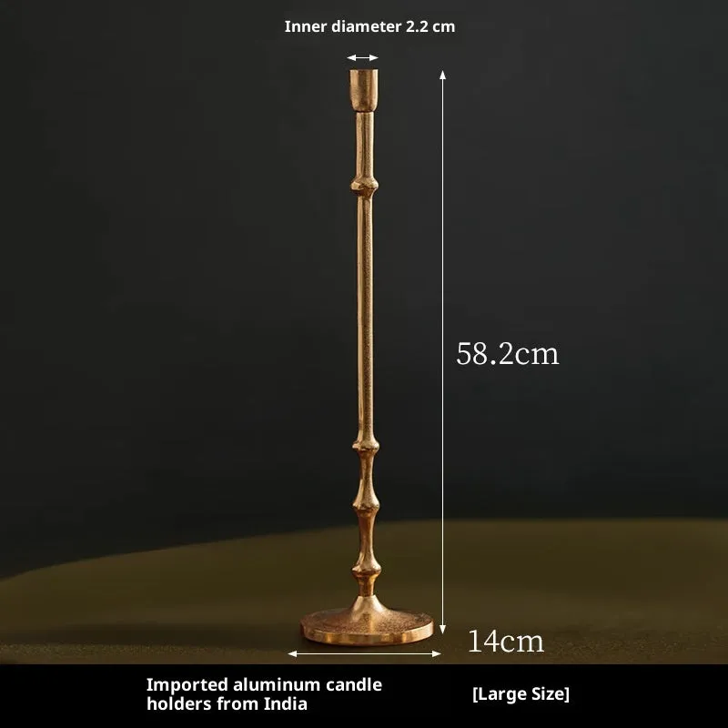Handmade aluminium candlestick decoration for dining table candlelight dinner, three sizes available