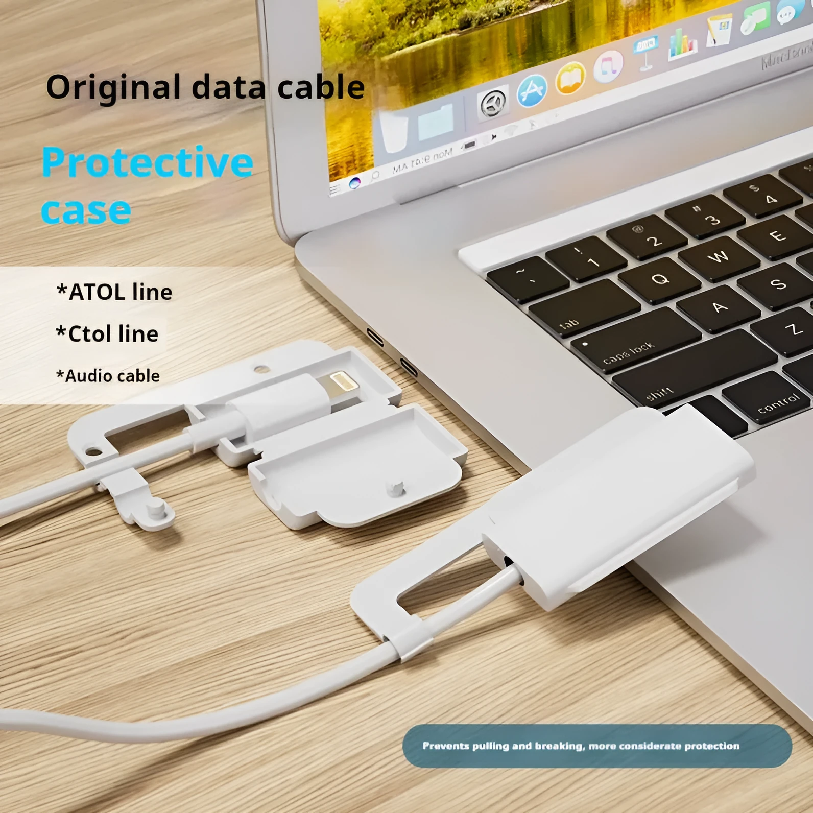 White anti-shock protective sleeve for children charger cable safety thickened leak-proof cover