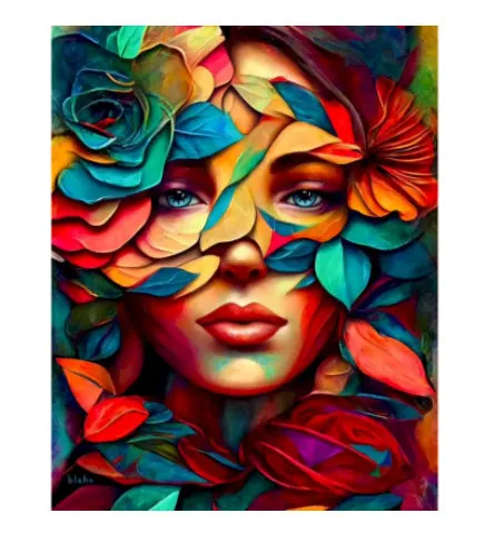 DIY digital oil painting kit with 40x50cm frameless canvas, 24 colours, brushes, and hooks in modern simplicity style