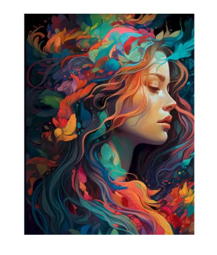 DIY digital oil painting kit with 40x50cm frameless canvas, 24 colours, brushes, and hooks in modern simplicity style