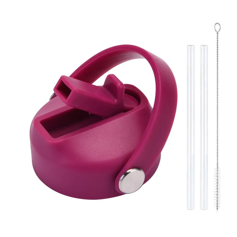 Plastic water cup lid with handle in multiple colour options for reusable bottles