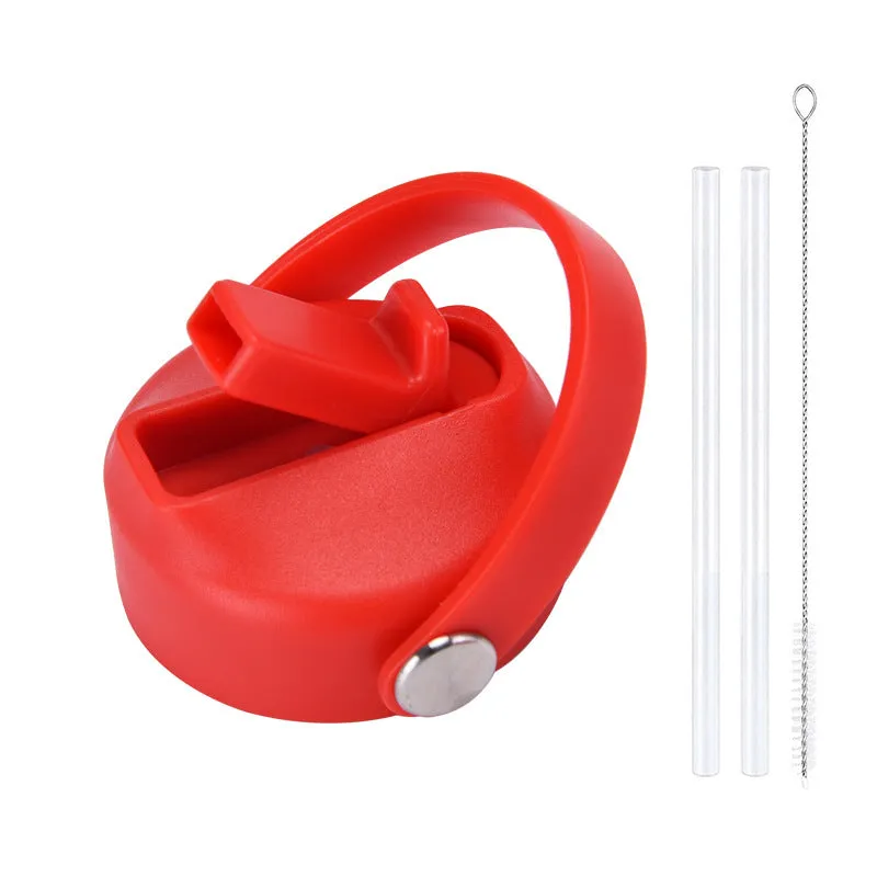 Plastic water cup lid with handle in multiple colour options for reusable bottles