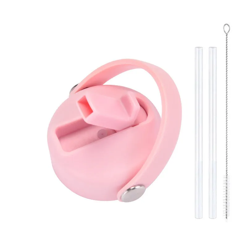 Plastic water cup lid with handle in multiple colour options for reusable bottles