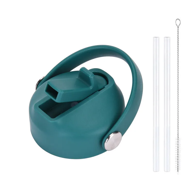 Plastic water cup lid with handle in multiple colour options for reusable bottles