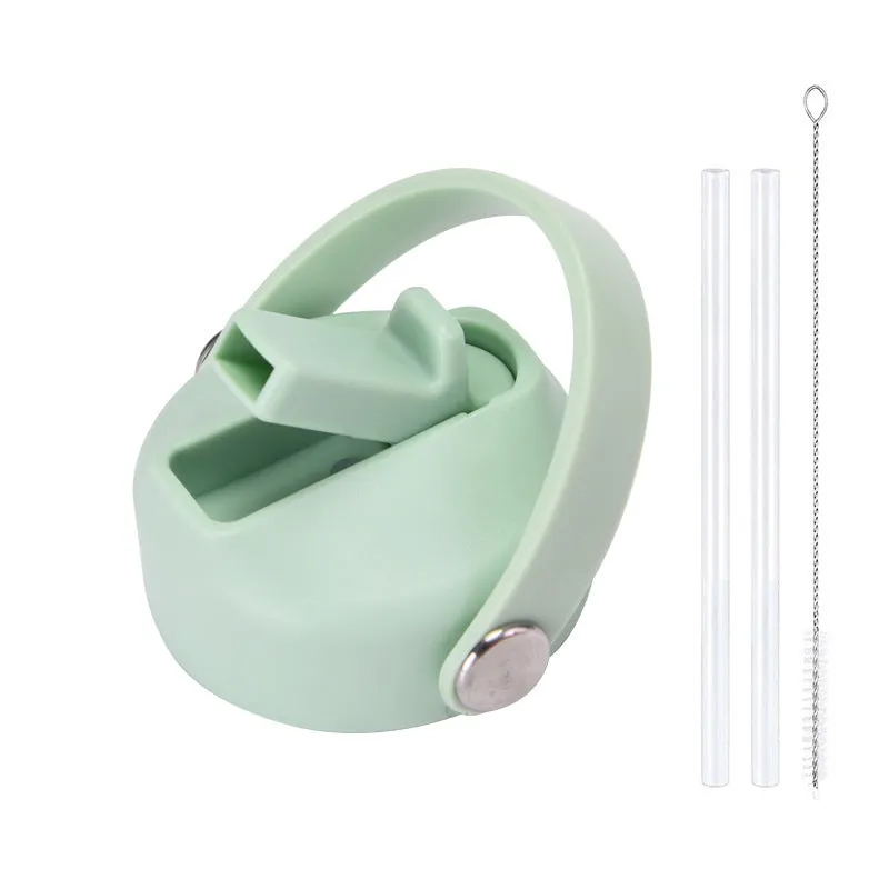 Plastic water cup lid with handle in multiple colour options for reusable bottles