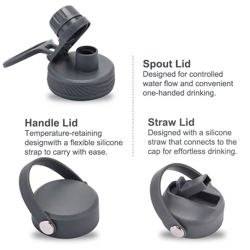 Plastic water cup lid with handle in multiple colour options for reusable bottles