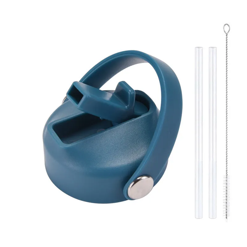 Plastic water cup lid with handle in multiple colour options for reusable bottles