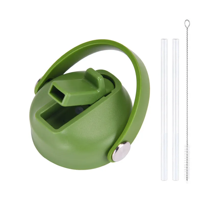 Plastic water cup lid with handle in multiple colour options for reusable bottles