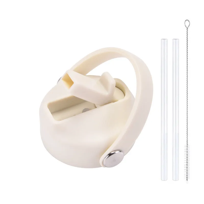 Plastic water cup lid with handle in multiple colour options for reusable bottles