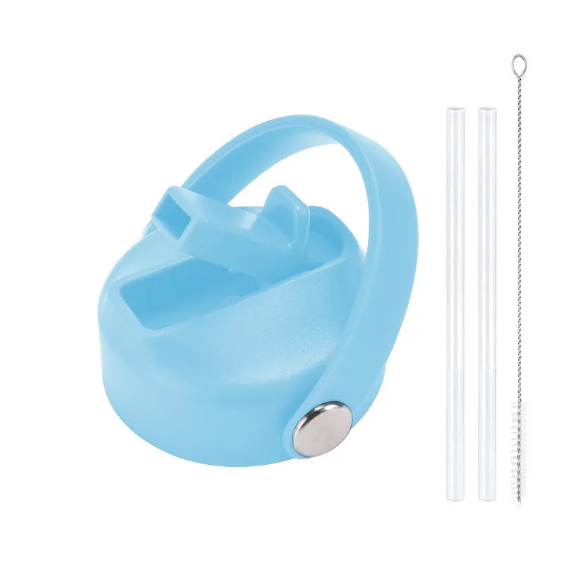 Plastic water cup lid with handle in multiple colour options for reusable bottles