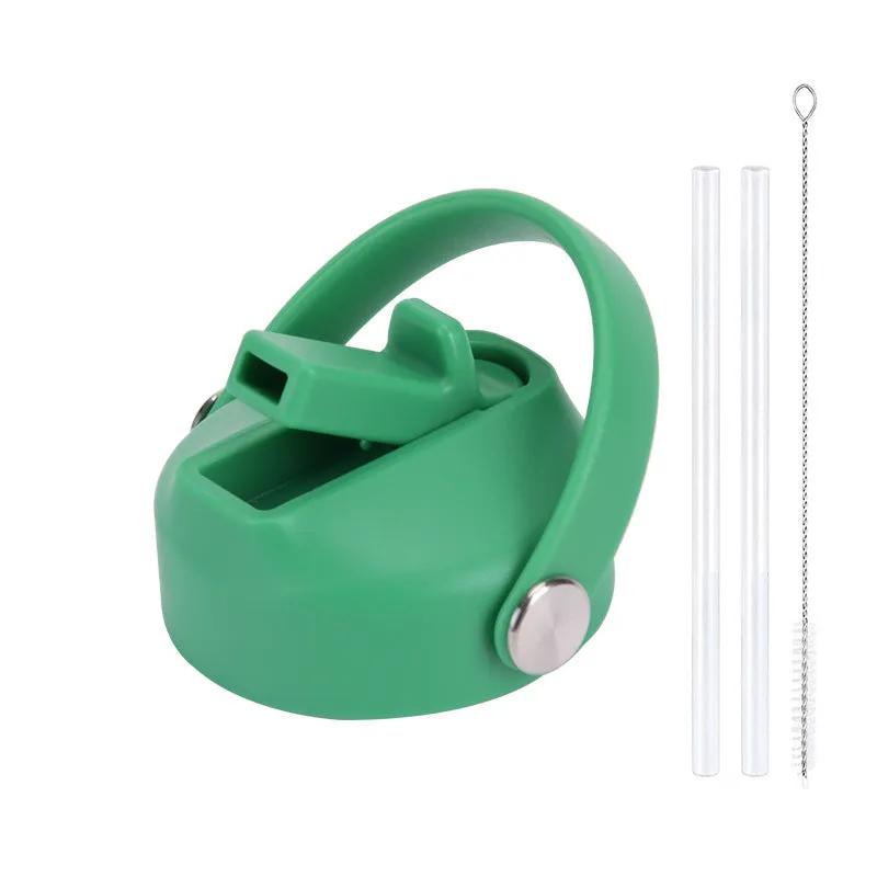 Plastic water cup lid with handle in multiple colour options for reusable bottles
