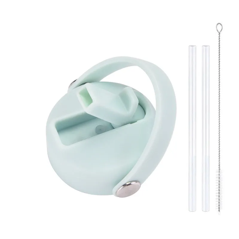 Plastic water cup lid with handle in multiple colour options for reusable bottles