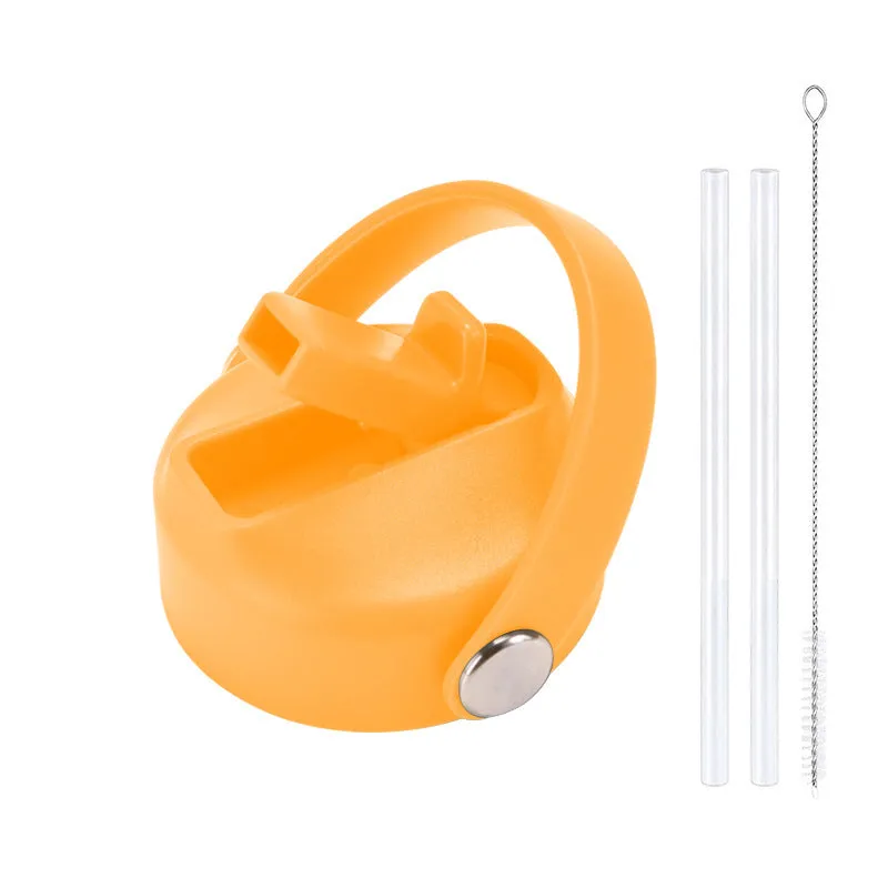 Plastic water cup lid with handle in multiple colour options for reusable bottles