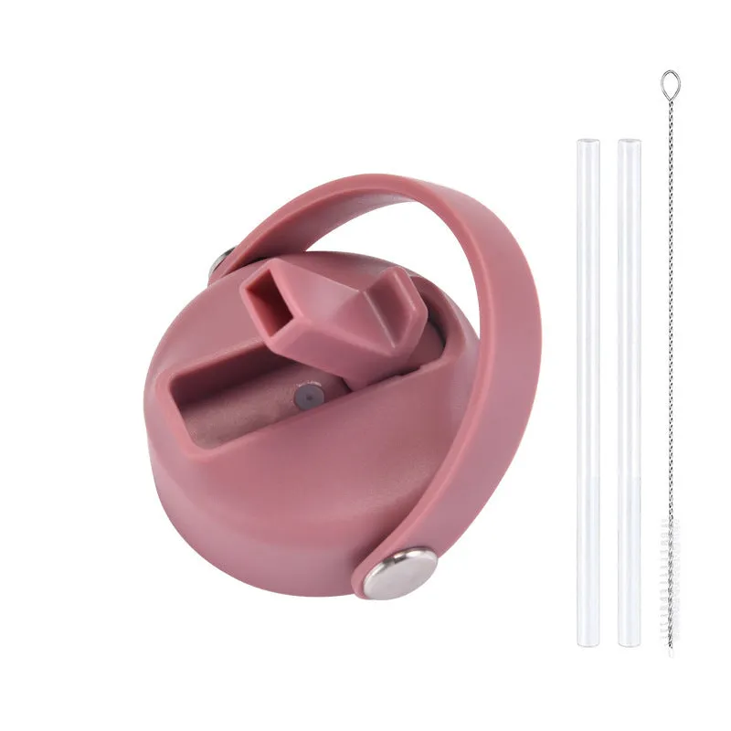 Plastic water cup lid with handle in multiple colour options for reusable bottles