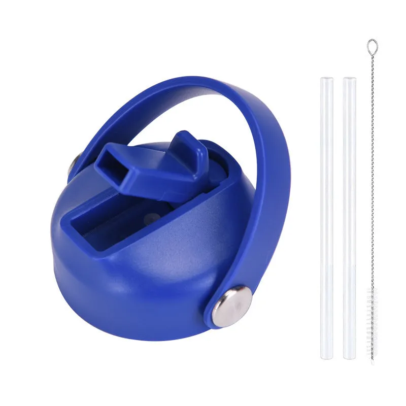 Plastic water cup lid with handle in multiple colour options for reusable bottles