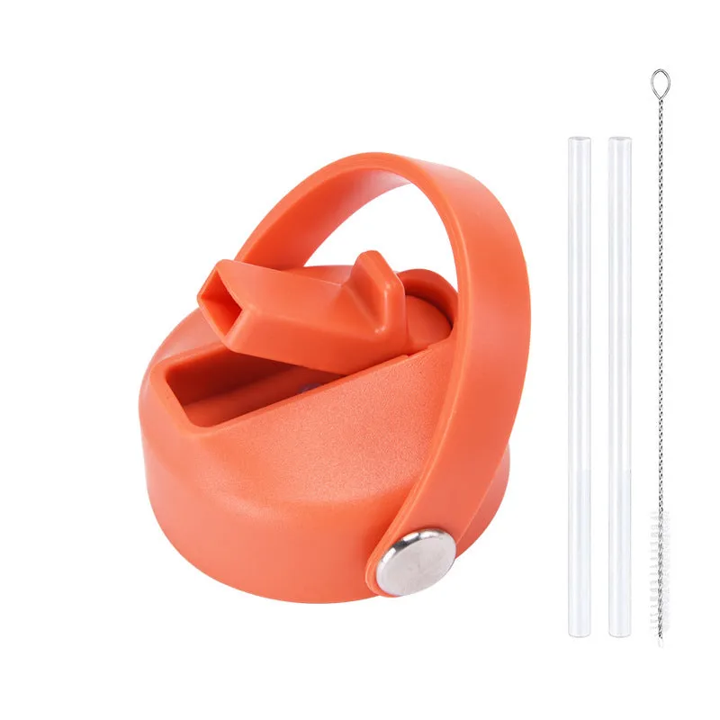 Plastic water cup lid with handle in multiple colour options for reusable bottles