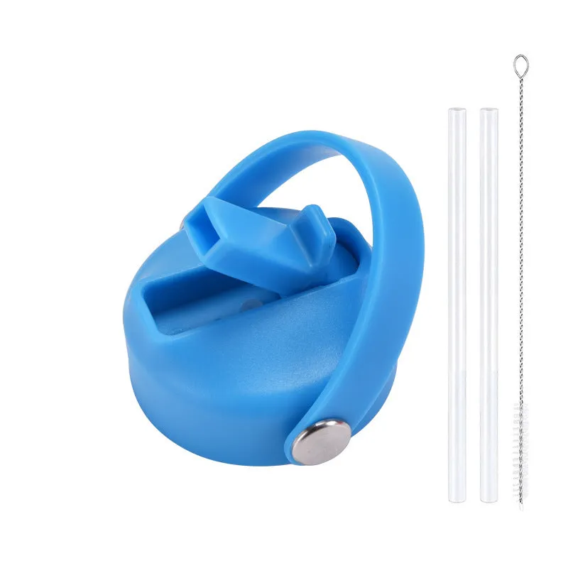 Plastic water cup lid with handle in multiple colour options for reusable bottles