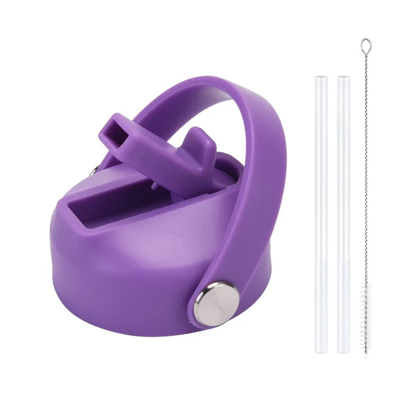 Plastic water cup lid with handle in multiple colour options for reusable bottles
