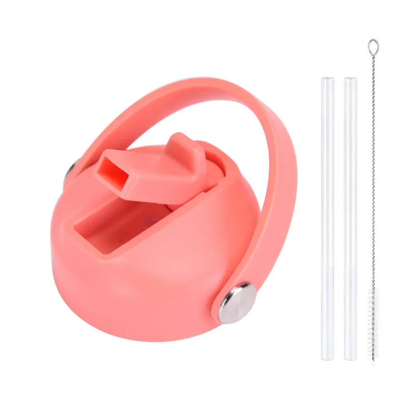 Plastic water cup lid with handle in multiple colour options for reusable bottles