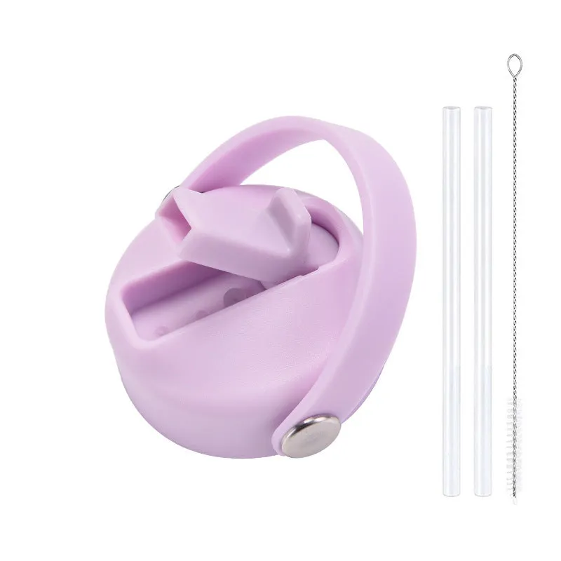 Plastic water cup lid with handle in multiple colour options for reusable bottles