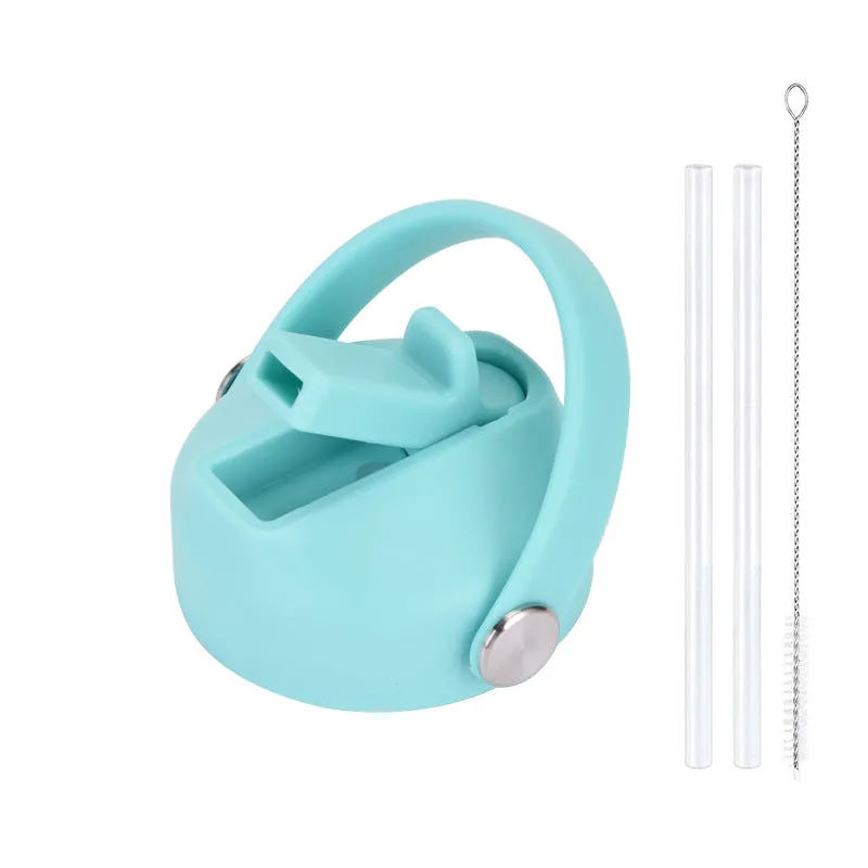 Plastic water cup lid with handle in multiple colour options for reusable bottles