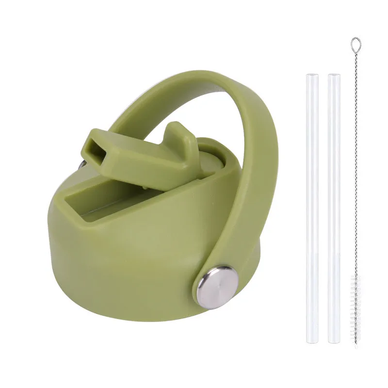 Plastic water cup lid with handle in multiple colour options for reusable bottles