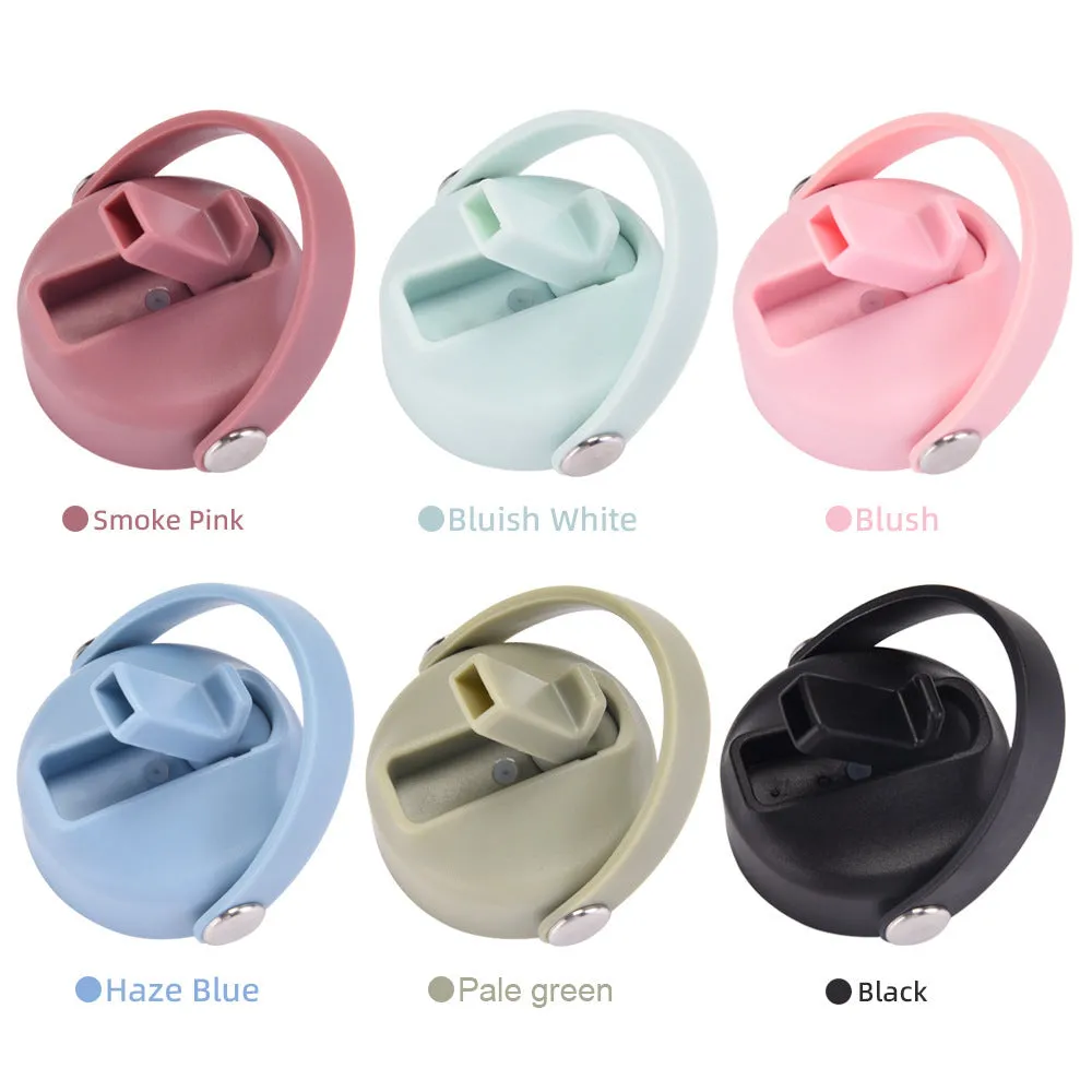 Plastic water cup lid with handle in multiple colour options for reusable bottles