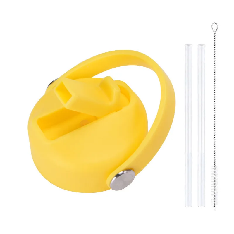 Plastic water cup lid with handle in multiple colour options for reusable bottles