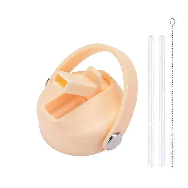 Plastic water cup lid with handle in multiple colour options for reusable bottles
