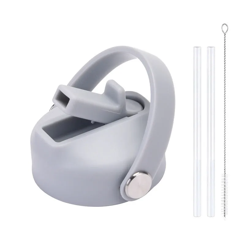 Plastic water cup lid with handle in multiple colour options for reusable bottles