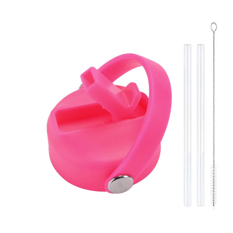 Plastic water cup lid with handle in multiple colour options for reusable bottles