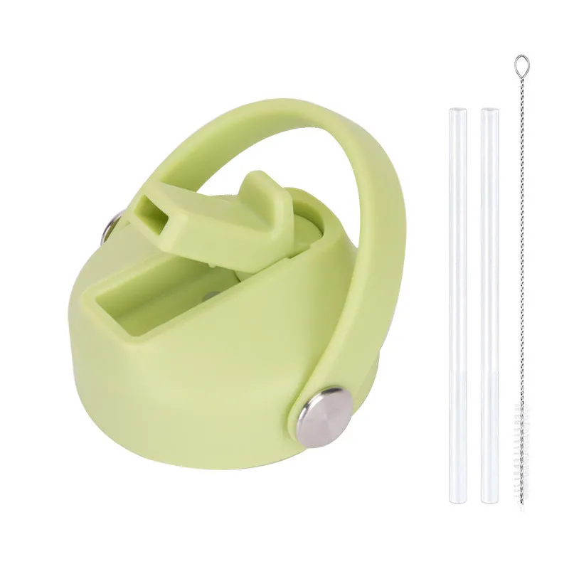 Plastic water cup lid with handle in multiple colour options for reusable bottles