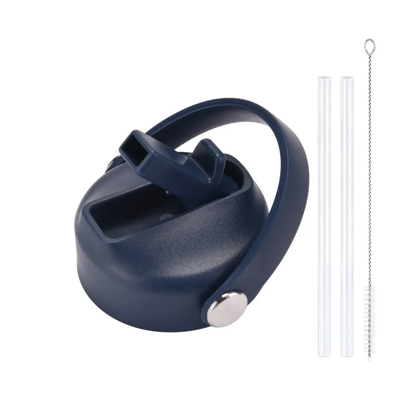 Plastic water cup lid with handle in multiple colour options for reusable bottles